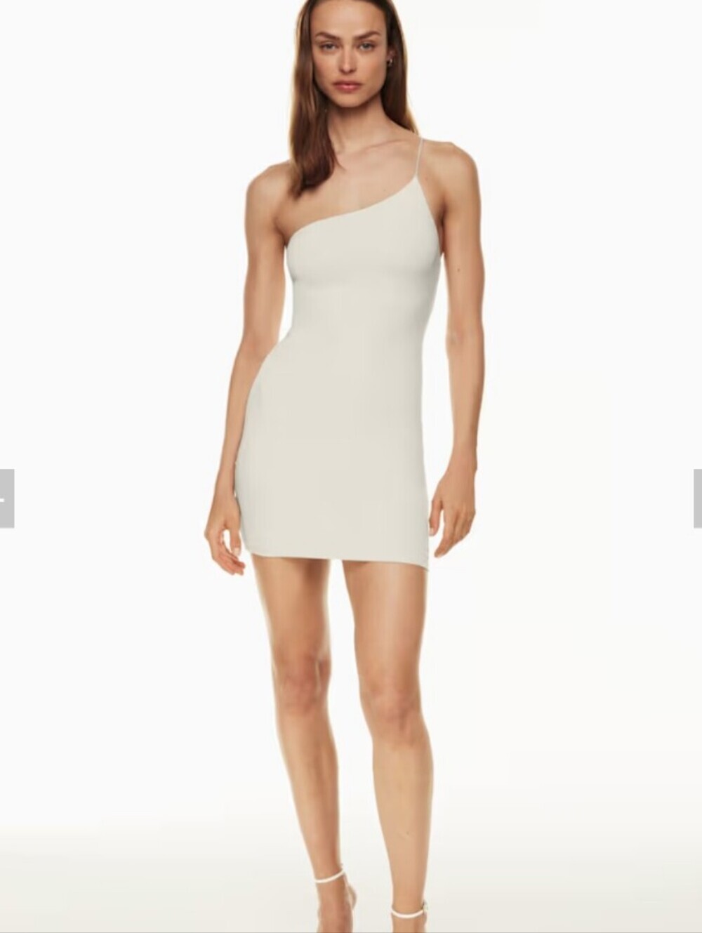 Aritzia Babaton Contour One Shoulder Dress Matte Pearl Size Large NWT